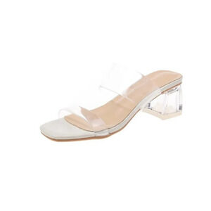 Summer Women Pumps Sandals Pvc Jelly Slippers Open Toe High Heels Women Transpar
